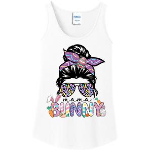 Messy Bun Mama Bunny Easter Bunny Rabbit Mom Easter Eggs Hunt Ladies Essential Tank