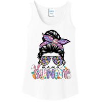 Messy Bun Mama Bunny Easter Bunny Rabbit Mom Easter Eggs Hunt Ladies Essential Tank