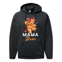 Mama Bear Mothers Day Cute Teddy Mom Momma Mommy Performance Fleece Hoodie