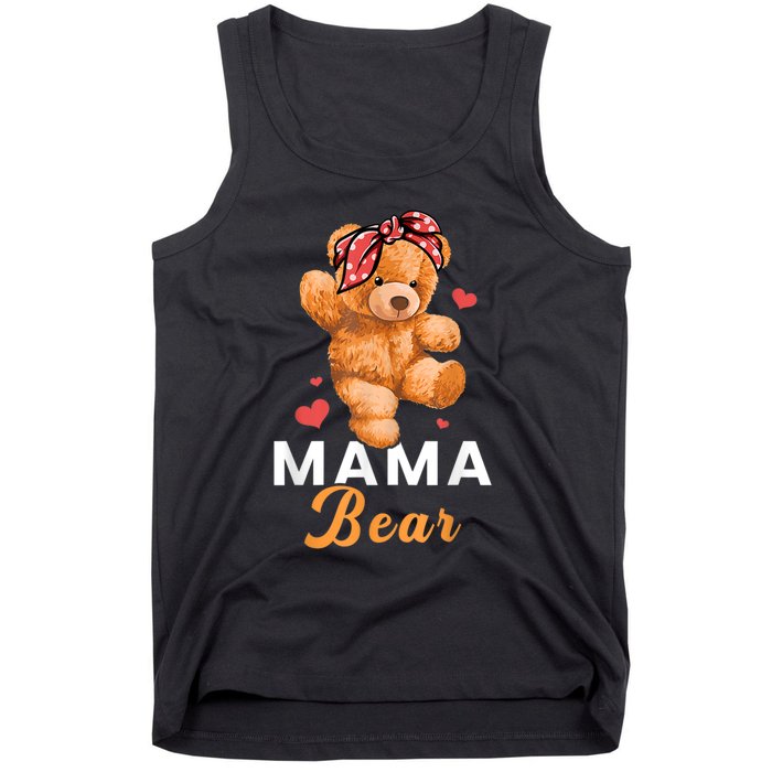 Mama Bear Mothers Day Cute Teddy Mom Momma Mommy Tank Top