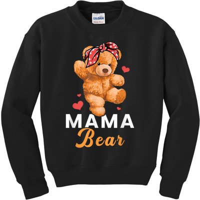 Mama Bear Mothers Day Cute Teddy Mom Momma Mommy Kids Sweatshirt