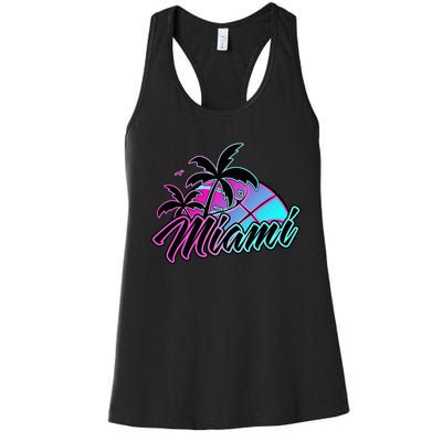 Miami Basketball Merch Gift Women's Racerback Tank