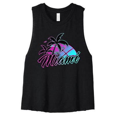 Miami Basketball Merch Gift Women's Racerback Cropped Tank