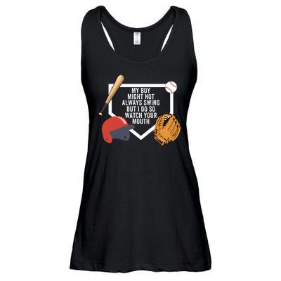 My Boy Might Not Always Swing But I Do So Watch Your Mouth Ladies Essential Flowy Tank