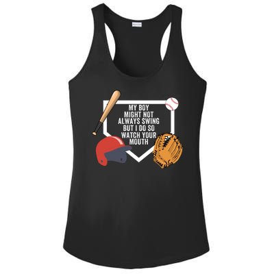 My Boy Might Not Always Swing But I Do So Watch Your Mouth Ladies PosiCharge Competitor Racerback Tank