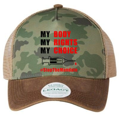 My Body My Rights My Choice Stop The Mandate Legacy Tie Dye Trucker Hat
