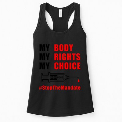 My Body My Rights My Choice Stop The Mandate Womens Tank Top