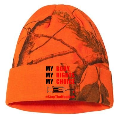 My Body My Rights My Choice Stop The Mandate Kati Licensed 12" Camo Beanie