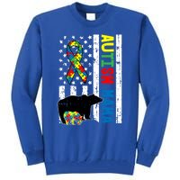 Mama Bear Matching Family Autism Awareness Funny Gift For Mom Gift Tall Sweatshirt