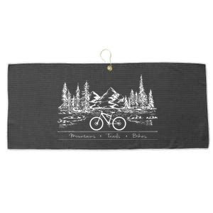 Mountain Bike Mtb Mountains Trails Bikes Large Microfiber Waffle Golf Towel