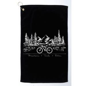 Mountain Bike Mtb Mountains Trails Bikes Platinum Collection Golf Towel