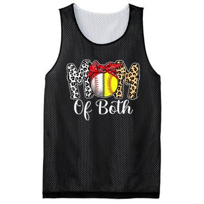 Messy Bun Mom Of Both Baseball Softball Mom Mothers Day Mesh Reversible Basketball Jersey Tank