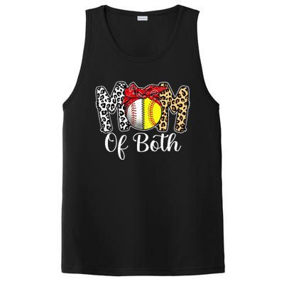 Messy Bun Mom Of Both Baseball Softball Mom Mothers Day PosiCharge Competitor Tank