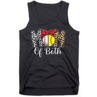 Messy Bun Mom Of Both Baseball Softball Mom Mothers Day Tank Top