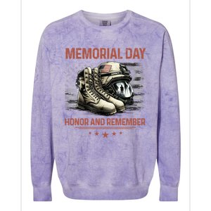 Military Boots Memorial Day Gifts Flag Colorblast Crewneck Sweatshirt