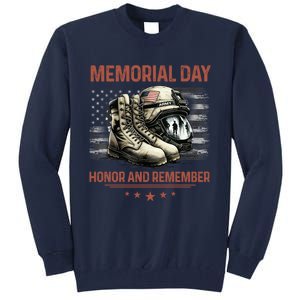 Military Boots Memorial Day Gifts Flag Tall Sweatshirt