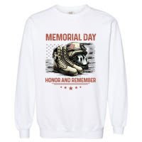 Military Boots Memorial Day Gifts Flag Garment-Dyed Sweatshirt