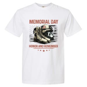 Military Boots Memorial Day Gifts Flag Garment-Dyed Heavyweight T-Shirt