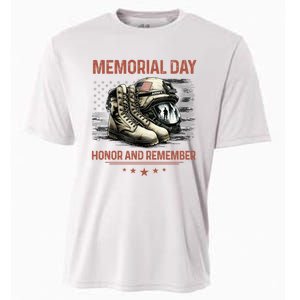 Military Boots Memorial Day Gifts Flag Cooling Performance Crew T-Shirt