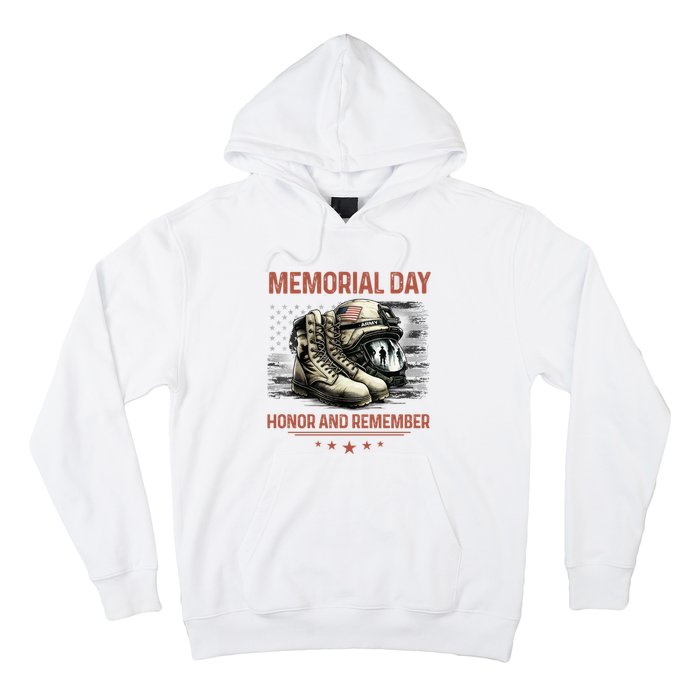 Military Boots Memorial Day Gifts Flag Hoodie