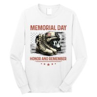 Military Boots Memorial Day Gifts Flag Long Sleeve Shirt