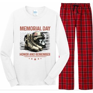 Military Boots Memorial Day Gifts Flag Long Sleeve Pajama Set