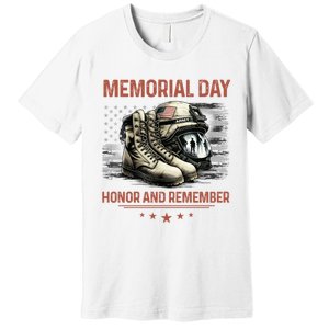 Military Boots Memorial Day Gifts Flag Premium T-Shirt