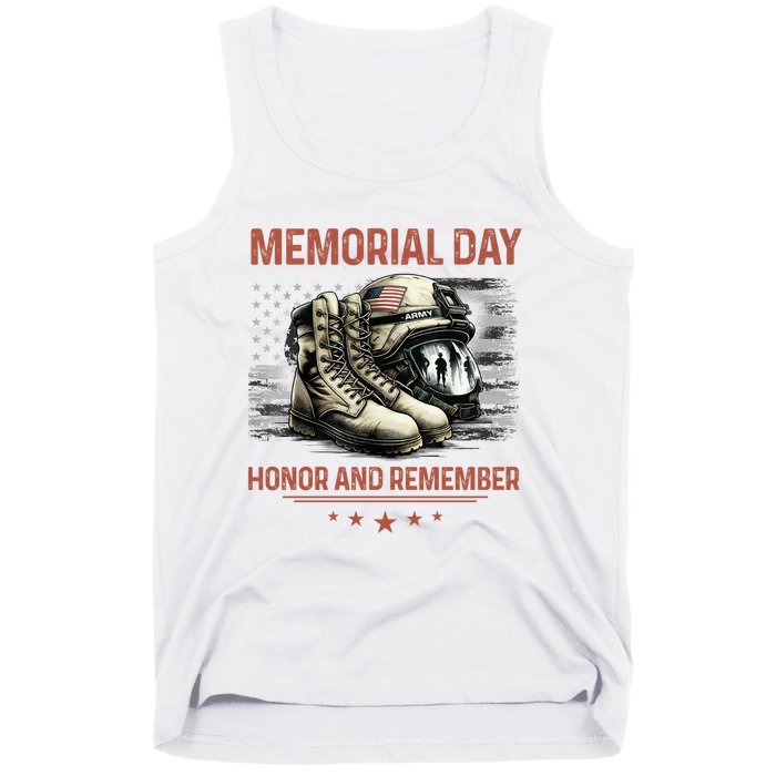 Military Boots Memorial Day Gifts Flag Tank Top