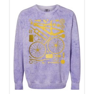 Mountain Bike Mtb Cycling Bicycle Parts Mountain Biker Colorblast Crewneck Sweatshirt