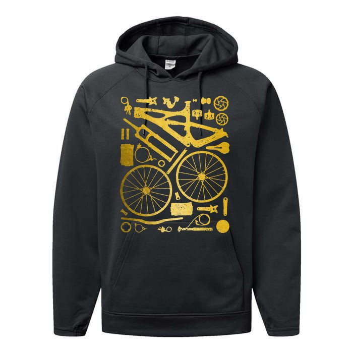 Mountain Bike Mtb Cycling Bicycle Parts Mountain Biker Performance Fleece Hoodie