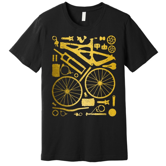 Mountain Bike Mtb Cycling Bicycle Parts Mountain Biker Premium T-Shirt