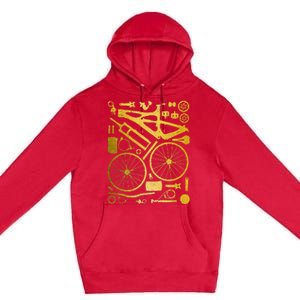 Mountain Bike Mtb Cycling Bicycle Parts Mountain Biker Premium Pullover Hoodie