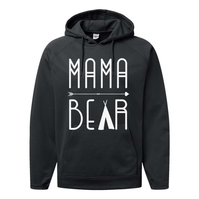 Mama Bear Mom Love Mother's Day Performance Fleece Hoodie