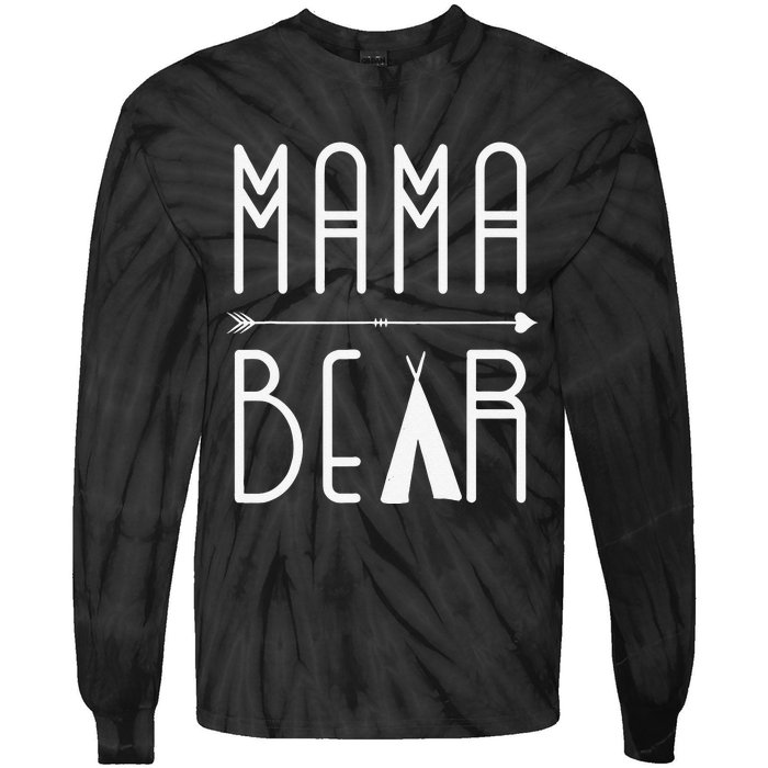 Mama Bear Mom Love Mother's Day Tie-Dye Long Sleeve Shirt