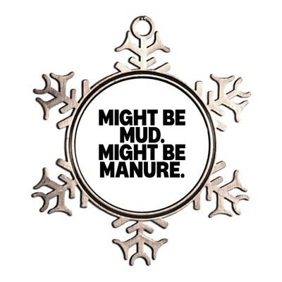 Might Be Mud Might Be Manure Funny Quote Metallic Star Ornament