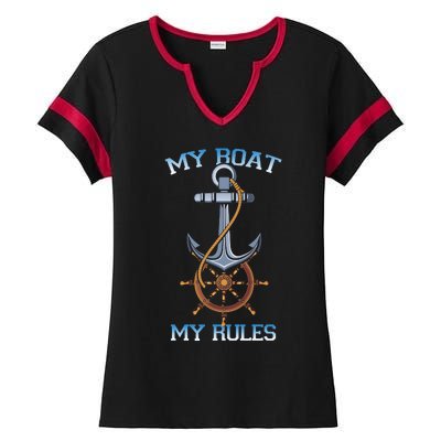 My Boat My Rules Ladies Halftime Notch Neck Tee