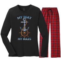 My Boat My Rules Women's Long Sleeve Flannel Pajama Set 