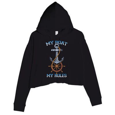 My Boat My Rules Crop Fleece Hoodie