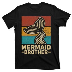 Mermaid Brother Mermaid Birthday Party Outfit Retro Mermaid T-Shirt