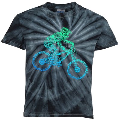 Mountain Bike MTB Downhill Biking Cycling Biker Kids Tie-Dye T-Shirt