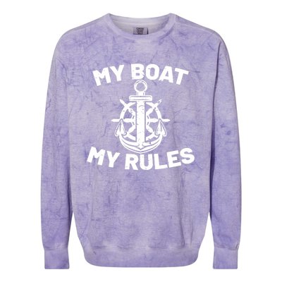 My Boat My Rules - Funny Captain Cruise Gift Colorblast Crewneck Sweatshirt