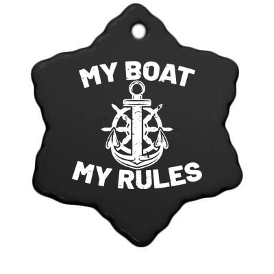 My Boat My Rules - Funny Captain Cruise Gift Ceramic Star Ornament