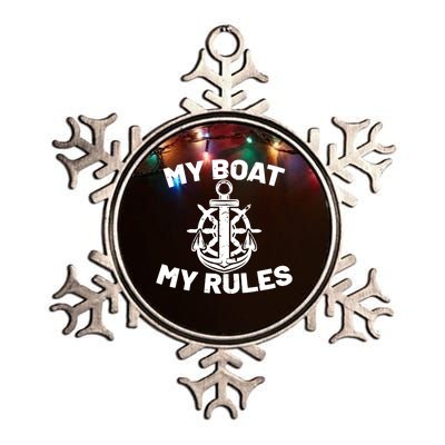 My Boat My Rules - Funny Captain Cruise Gift Metallic Star Ornament