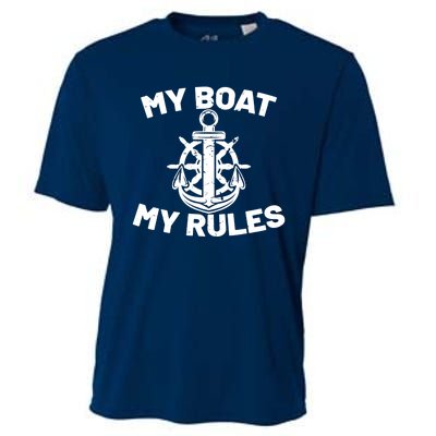 My Boat My Rules - Funny Captain Cruise Gift Cooling Performance Crew T-Shirt