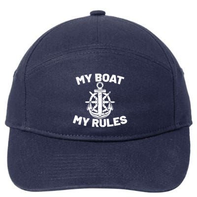 My Boat My Rules - Funny Captain Cruise Gift 7-Panel Snapback Hat