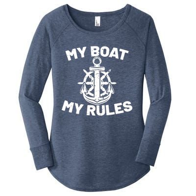 My Boat My Rules - Funny Captain Cruise Gift Women's Perfect Tri Tunic Long Sleeve Shirt