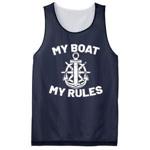 My Boat My Rules - Funny Captain Cruise Gift Mesh Reversible Basketball Jersey Tank