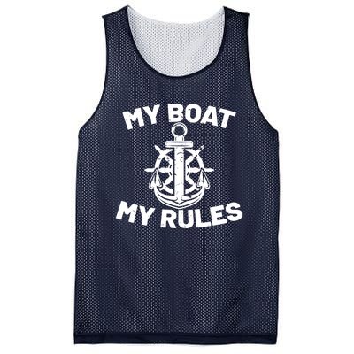 My Boat My Rules - Funny Captain Cruise Gift Mesh Reversible Basketball Jersey Tank