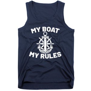 My Boat My Rules - Funny Captain Cruise Gift Tank Top