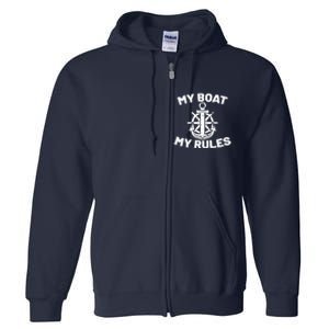 My Boat My Rules - Funny Captain Cruise Gift Full Zip Hoodie